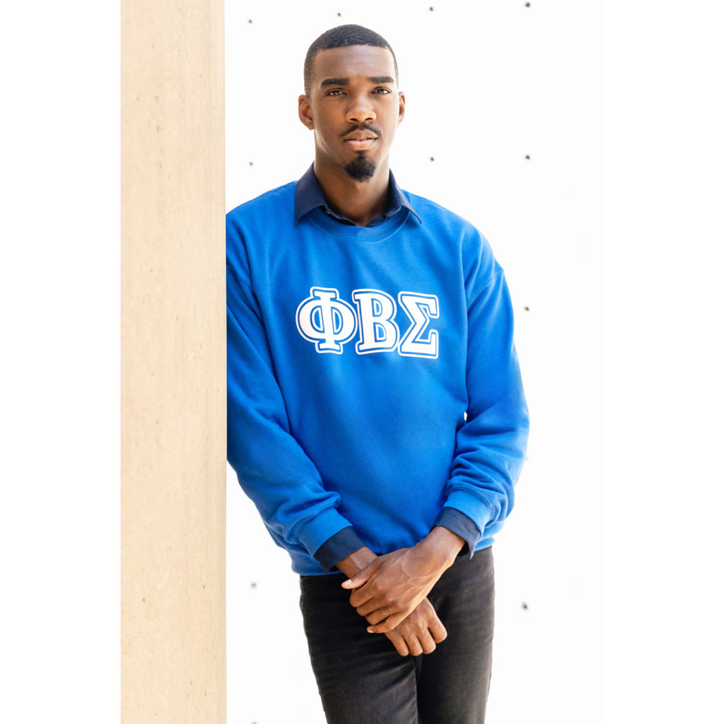 Phi Beta Sigma shirt featuring Greek letters and emblem on a blue background, perfect for fraternity pride