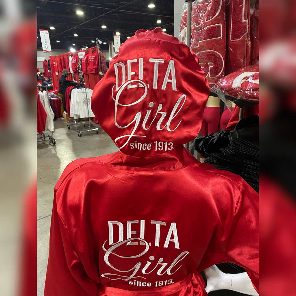 Delta Girl Robe/Bonnet - My Greek Boutique
