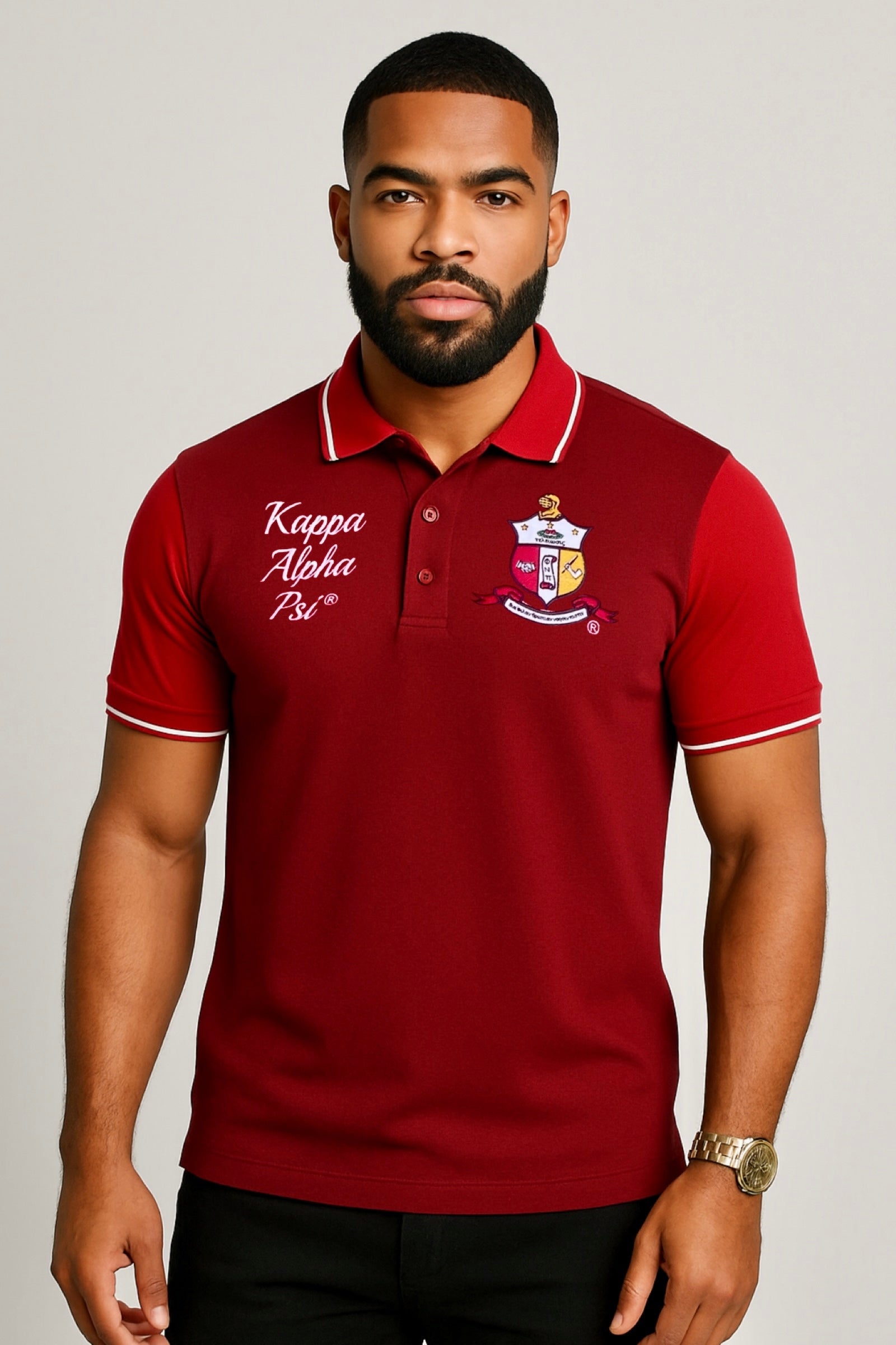 Kappa Crimson/Red Polo – My Greek Boutique1