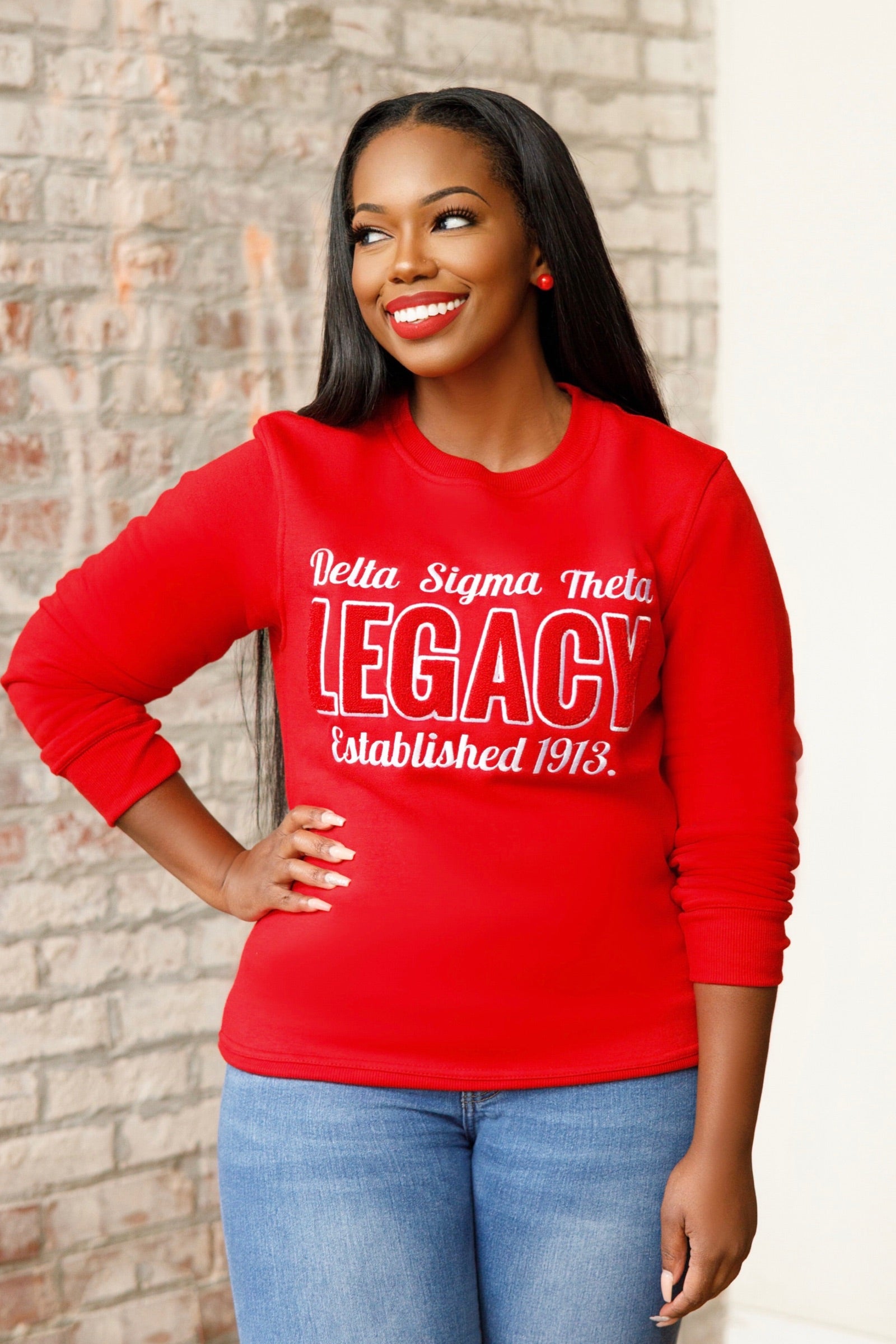 Delta Legacy Delta Legacy Chenille Sweatshirt – My Greek Boutique