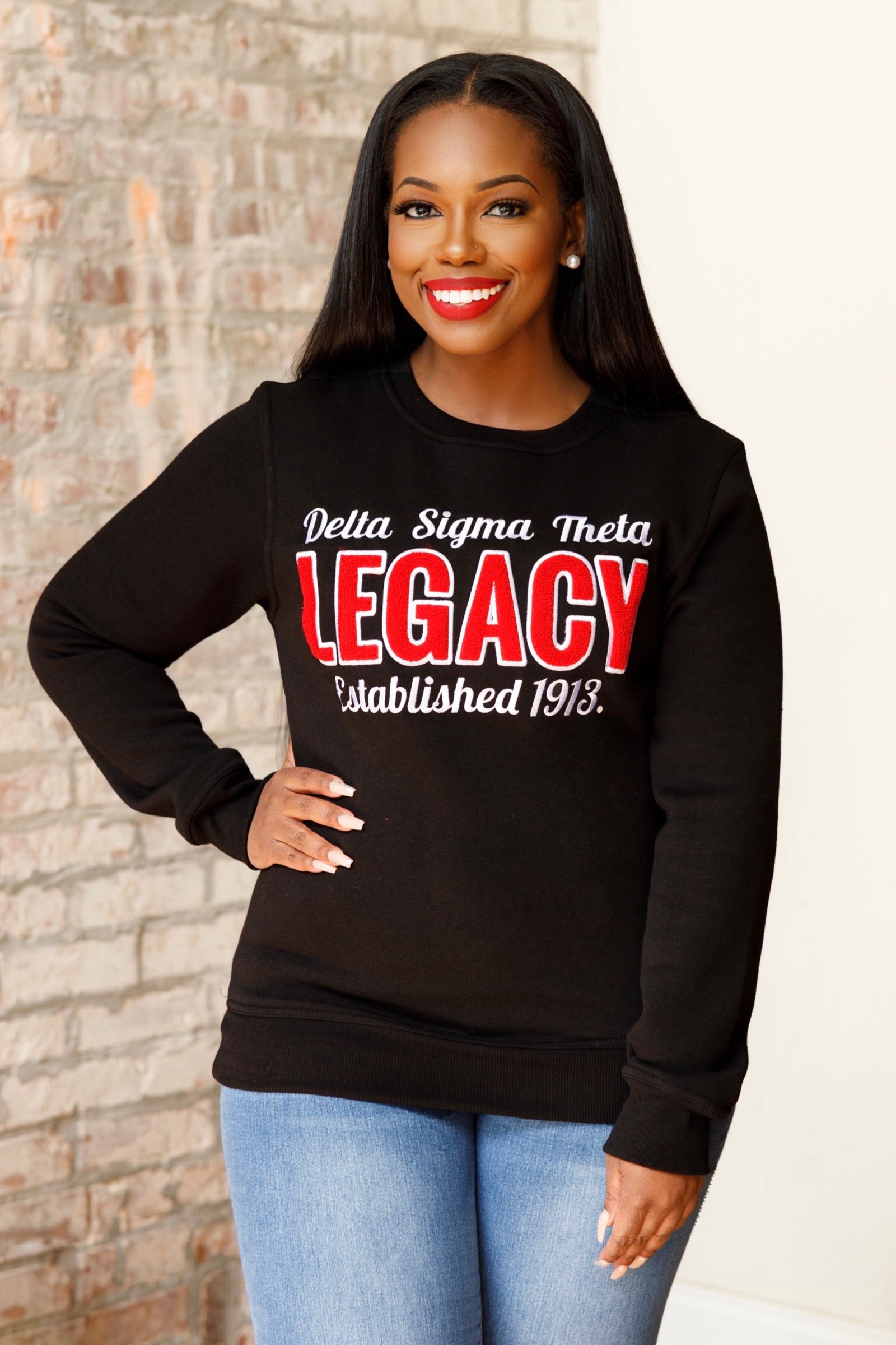 Delta Legacy Delta Legacy Chenille Sweatshirt – My Greek Boutique