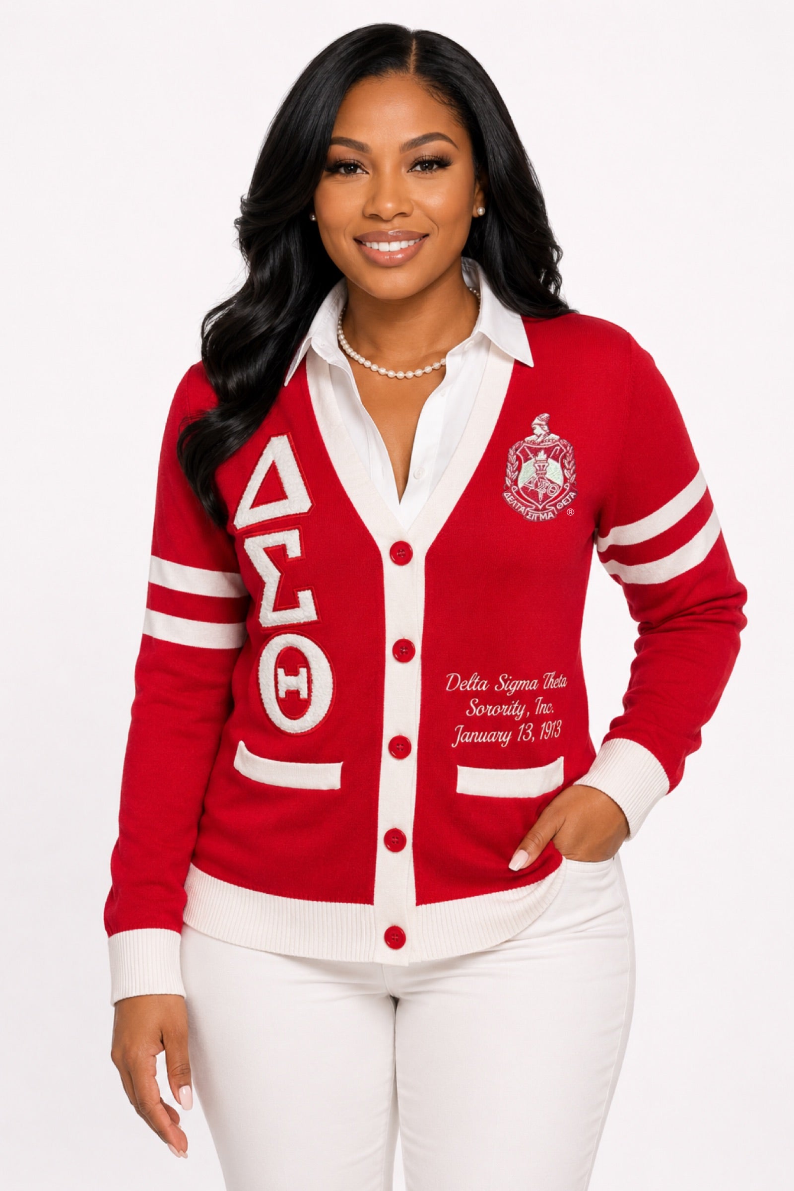 DST Red Chenille Cardigan – My Greek Boutique