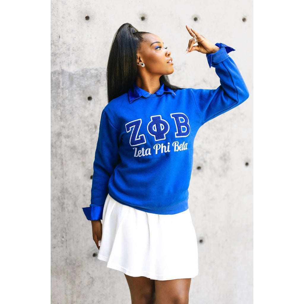 ΖΦΒ Chenille Sweatshirt - My Greek Boutique