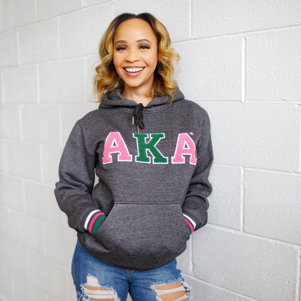 AKA Chenille Hoodie - My Greek Boutique