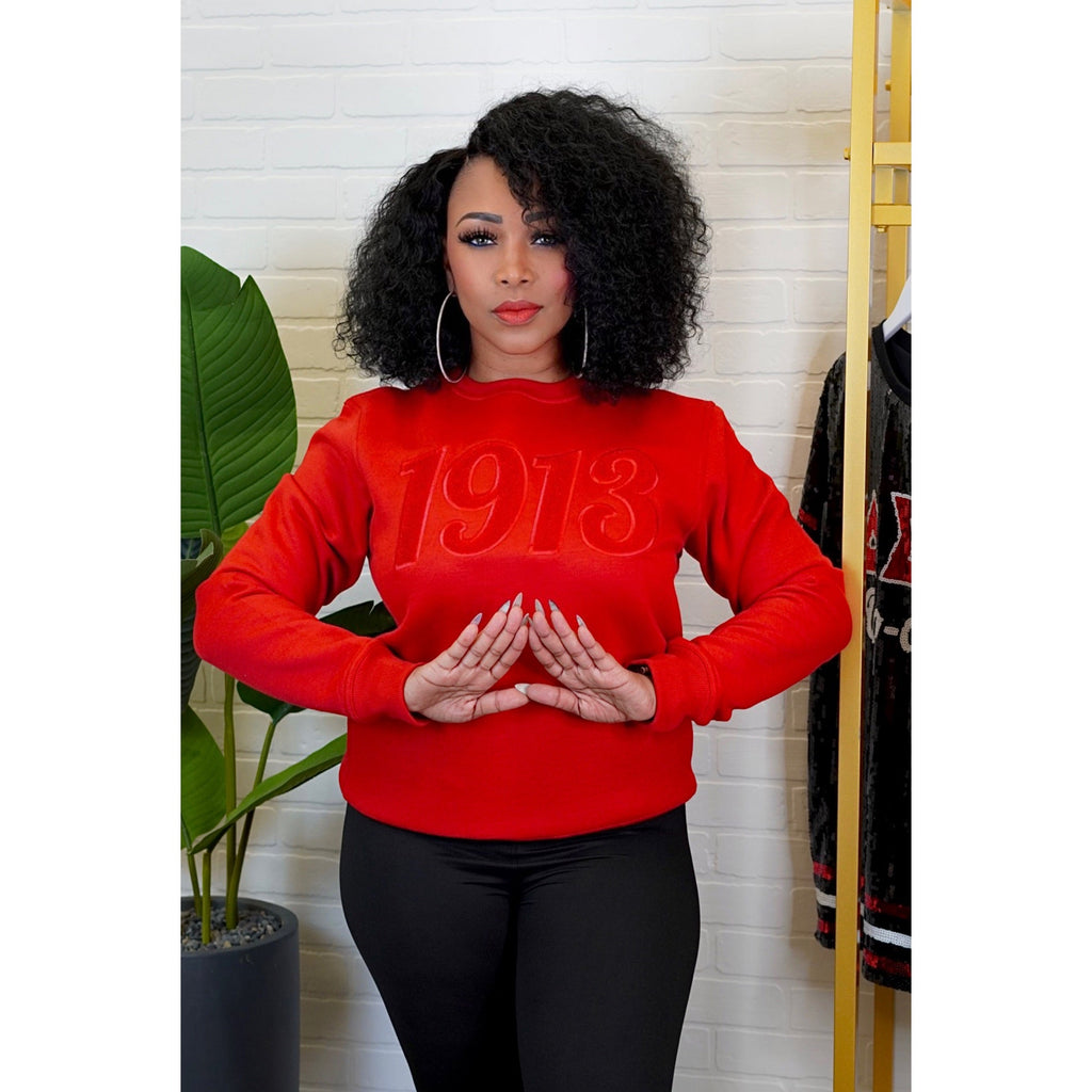 Solid Color 1913 Chenille Sweatshirt - My Greek Boutique