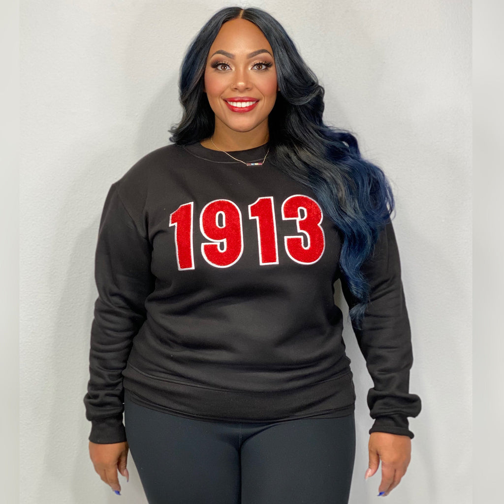 1913 Chenille Embroidered Sweatshirt - My Greek Boutique