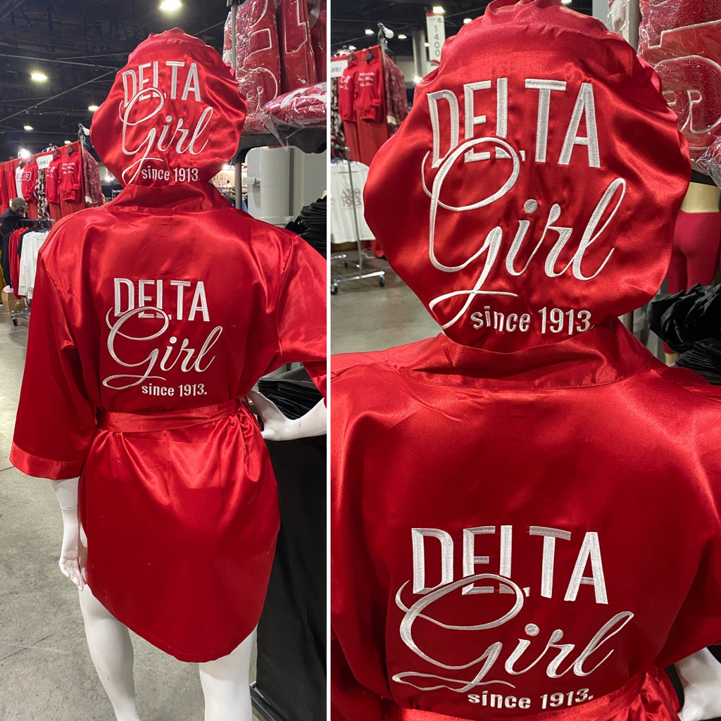 Delta Girl Robe/Bonnet - My Greek Boutique
