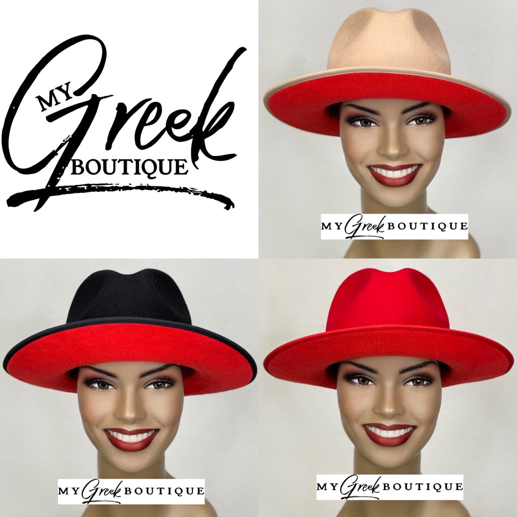 Red Bottom Fedora Hat (FINAL SALE!) - My Greek Boutique