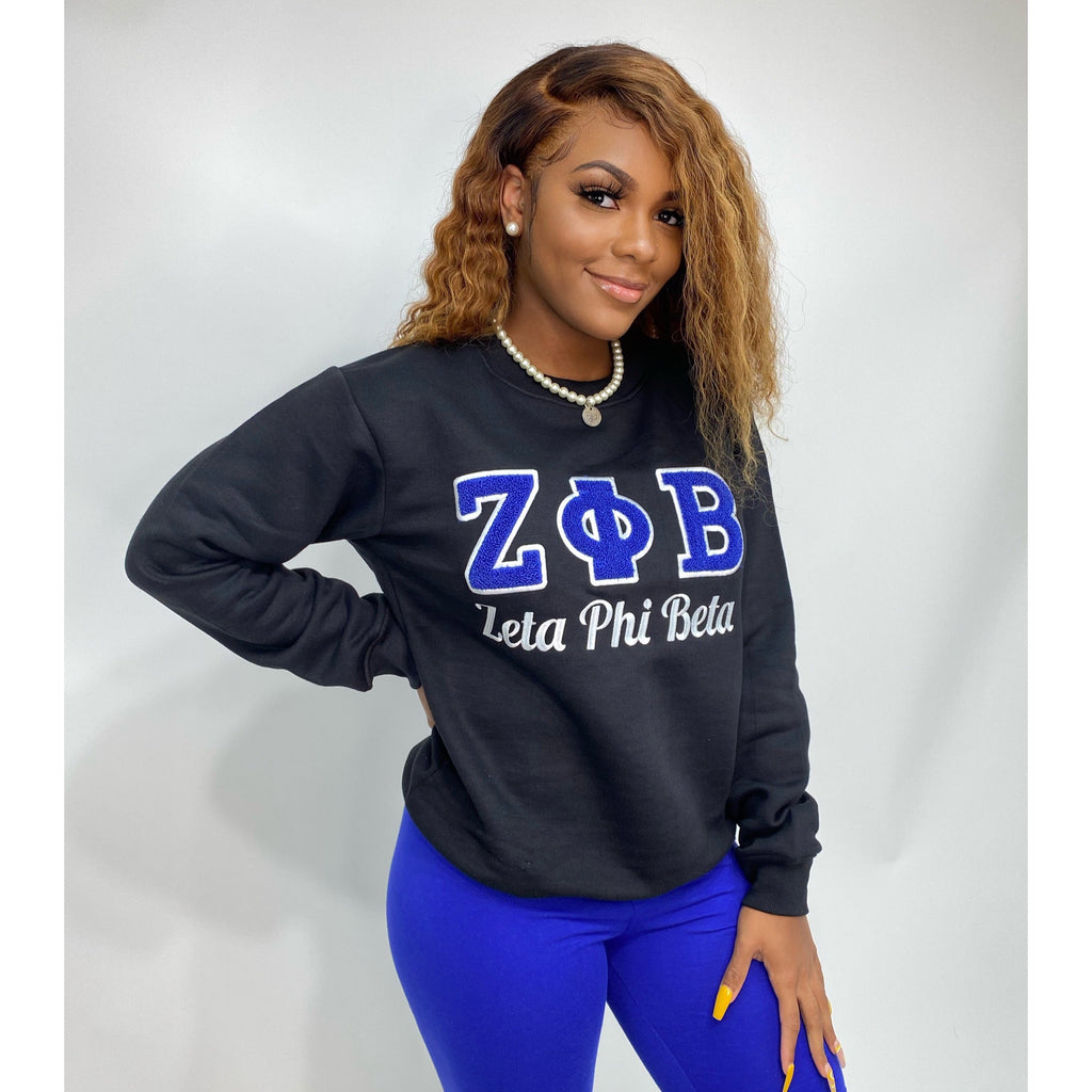 ΖΦΒ Chenille Sweatshirt - My Greek Boutique