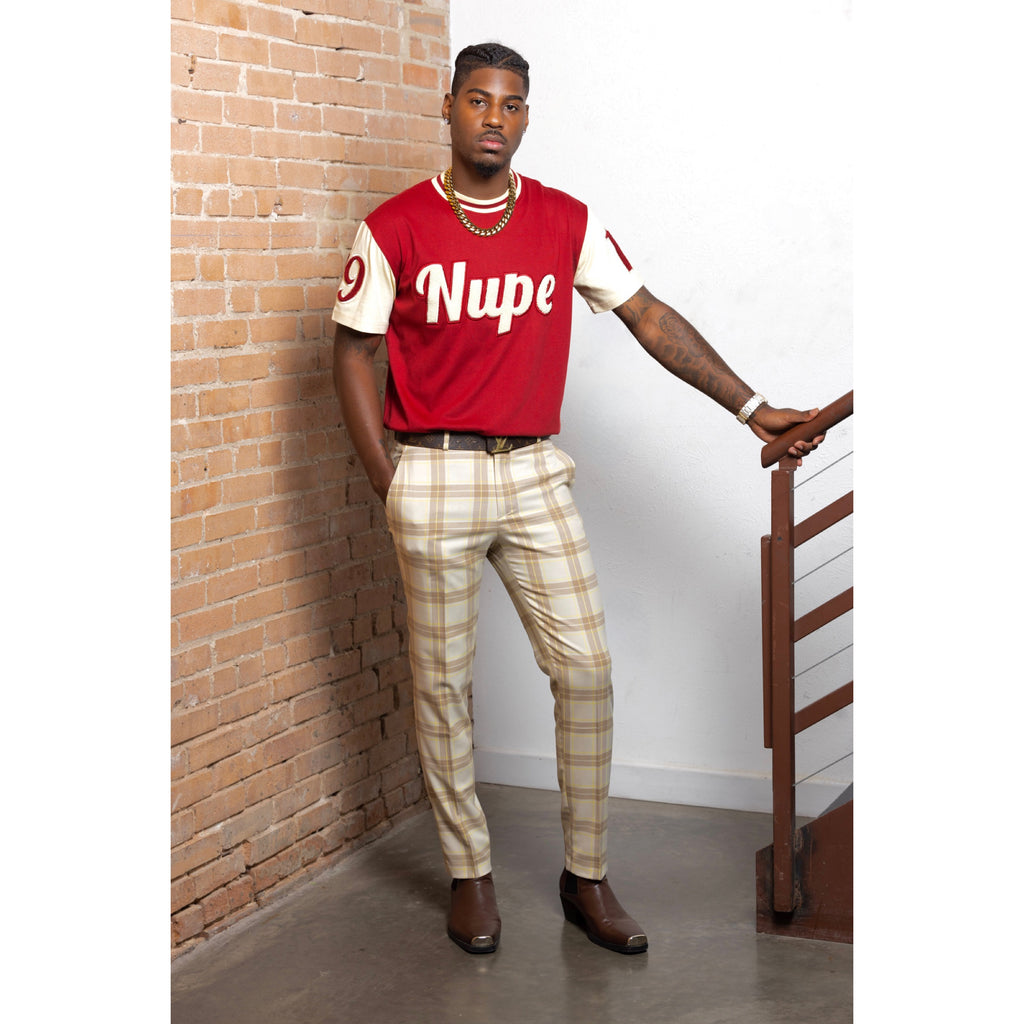 Crimson/Cream Nupe 1911 Chenille Embroidered T-Shirt - My Greek Boutique