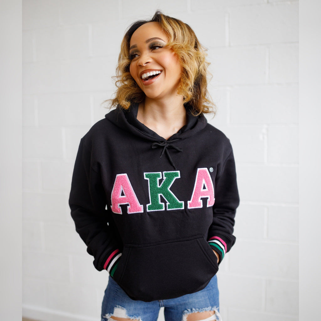 AKA Chenille Hoodie - My Greek Boutique