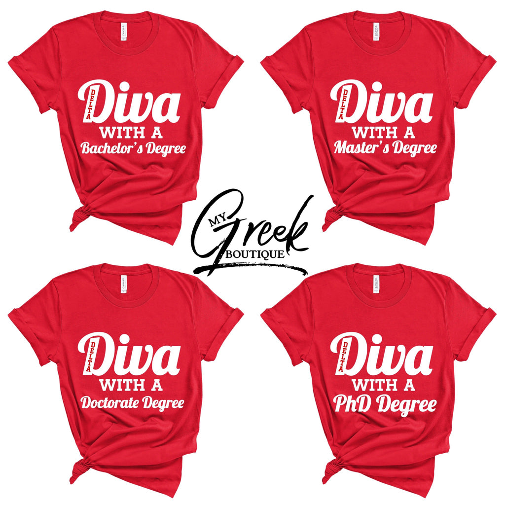 Delta Diva Custom Degree T-Shirt - My Greek Boutique