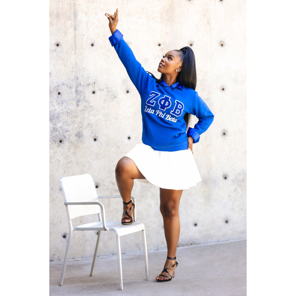 ΖΦΒ Chenille Sweatshirt - My Greek Boutique