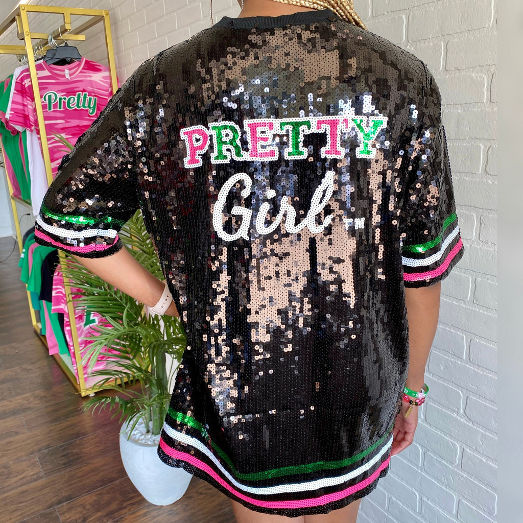 AKA Pretty Girl Sequin Jersey (Read Description) - My Greek Boutique