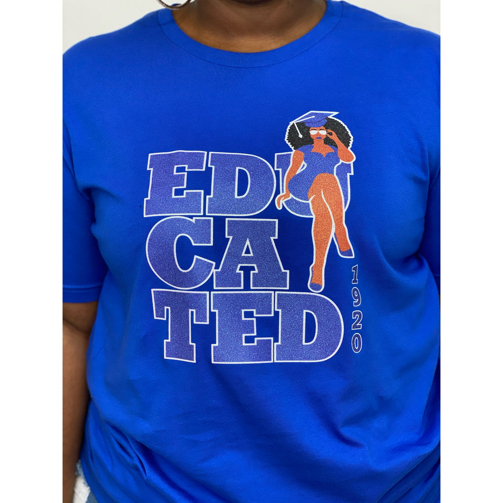 Educated 1920 Glitter T-Shirt - My Greek Boutique