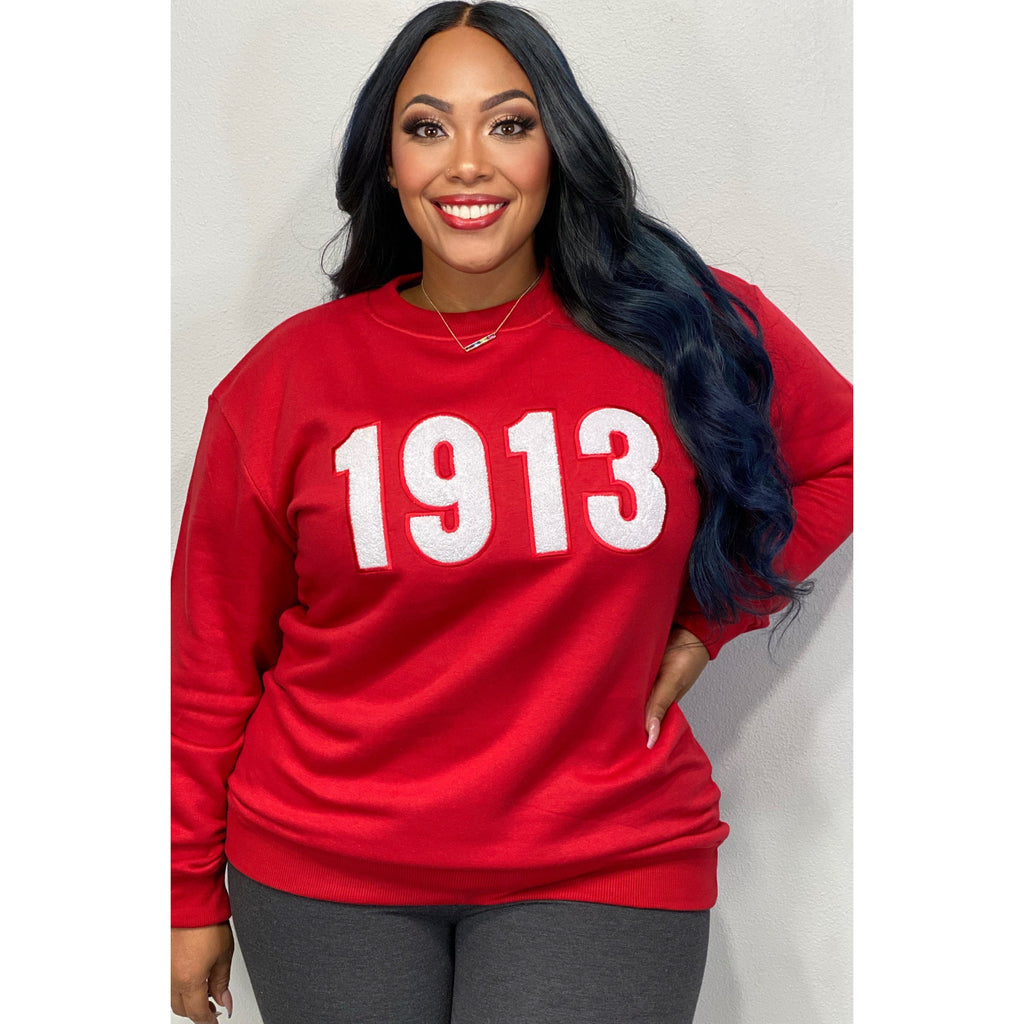 1913 Chenille Embroidered Sweatshirt - My Greek Boutique