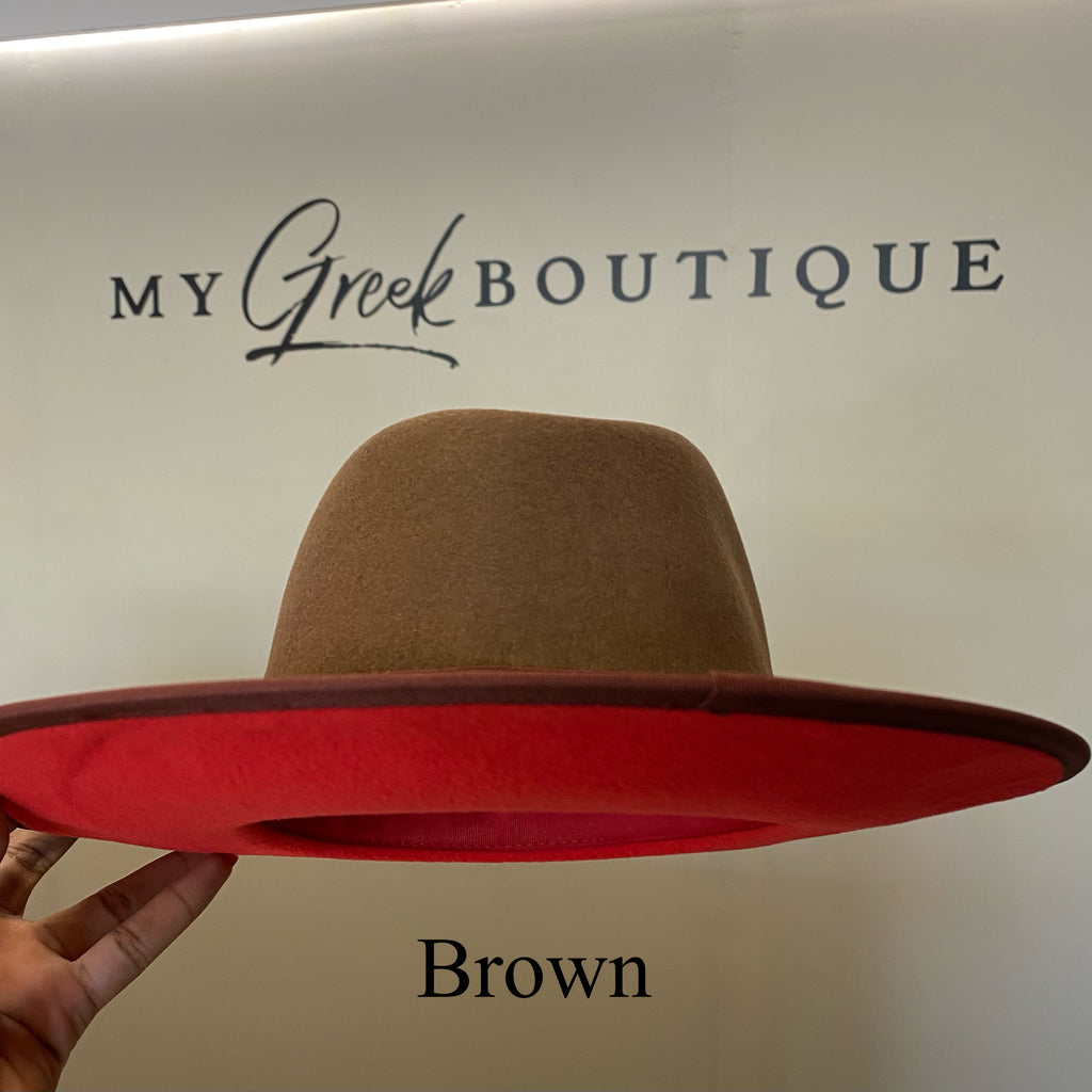 Red Bottom Fedora Hat (FINAL SALE!) - My Greek Boutique